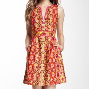 Nanette Lepore Floral Paisley Colorful Shift Dress Size 2